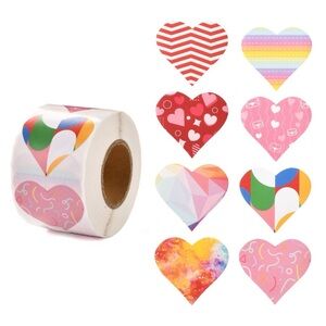 500 Heart Patterned Decorative Stickers, Labels, Decals #6